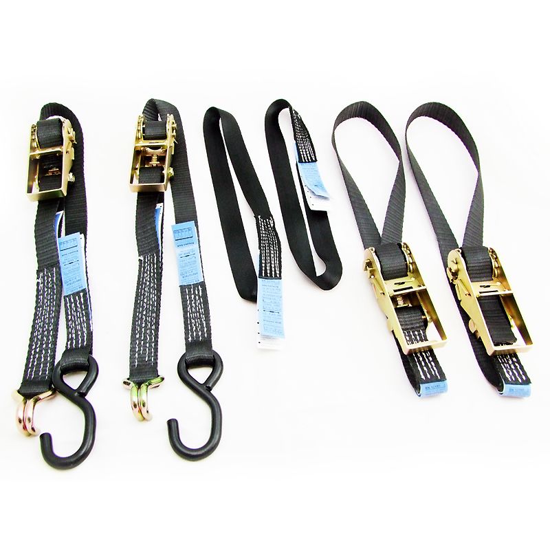 Motorrad Zurrset V03, Länge 2,00m und 2,50m, 6 teilig