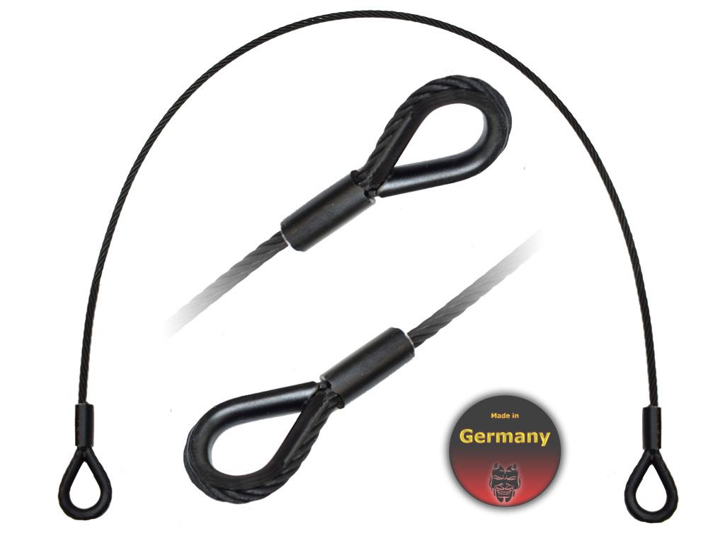 Fangseil (Safety)   3,0mm x   1,0 m, WLL   9,0kg; schwarz