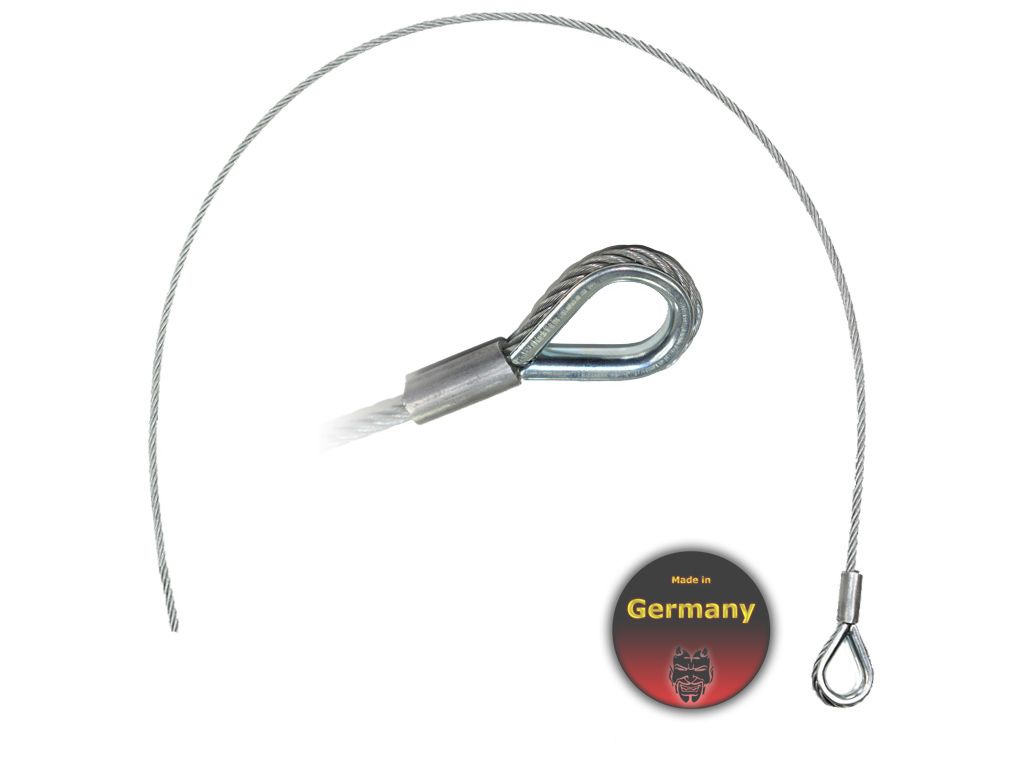 Fangseil (Safety)   3,0mm x   0,4 m, WLL   5,0kg; Kausche/Spitze