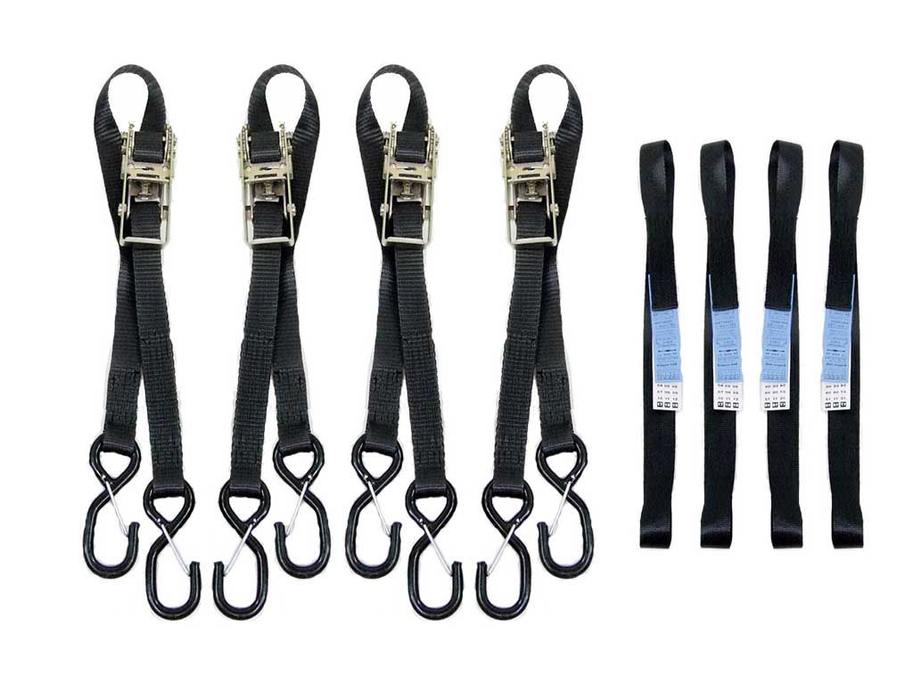 Motorrad Zurrset V09-S, Länge 2,50m, 8 teilig