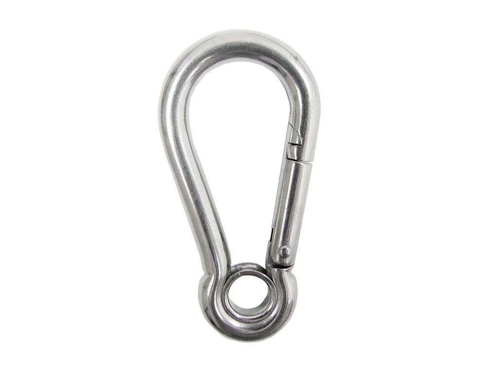 NIRO-Karabinerhaken,   40 x 4 mm, ähnl. DIN 5299